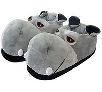 Pantoufles pantoufles éléphant animaux pantoufles hiver intérieur en peluche hamster (41/42 EU, hippopotame)