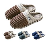Pantoufles patchwork pour homme - Coupe classique - Sliders simples - Pour l'hiver et l'intérieur - Avec semelle extérieure antidérapante - Confortables et chauds - Pour spa, fête et voyage, café, 39