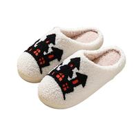 Pantoufles pelucheuses d'Halloween en forme de citrouille pour femme et homme - Chaussons mignons et confortables pour chambre à coucher, E, 39 EU