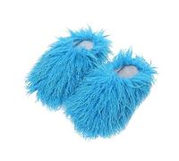 Pantoufles pelucheuses en laine frite pour femme et fille - Pour intérieur et extérieur, bleu, 39 1/3 EU