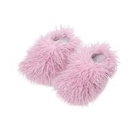 Pantoufles pelucheuses pour femme - Chaussons amusants en laine frite - Pantoufles pour couple et chambre à coucher - Super doux - Couleur unie - Pour l'automne et l'intérieur - Avec boucles