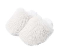 Pantoufles pelucheuses pour femme - Taille 39 - Chaudes et confortables - Bout fermé - Tendance - Moelleuses et douces - En peluche - Solides, légères et silencieuses - En coton - Automne/hiver, blanc