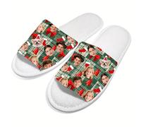 Pantoufles personnalisées jetables avec photo de visage unisexe -10 paires - Idéal en chausson pour SPA, hôtel et bain,Parfait comme pantoufle de voyage en vrac,maison et Noël pour femmes et hommes