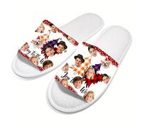 Pantoufles personnalisées jetables avec photo de visage unisexe -10 paires - Idéal en chausson pour SPA, hôtel et bain,Parfait comme pantoufle de voyage en vrac,maison et Noël pour femmes et hommes