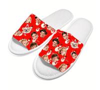 Pantoufles personnalisées jetables avec photo de visage unisexe -10 paires - Idéal en chausson pour SPA, hôtel et bain,Parfait comme pantoufle de voyage en vrac,maison et Noël pour femmes et hommes