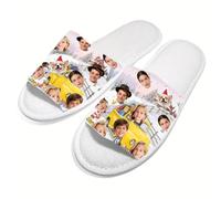Pantoufles personnalisées jetables avec photo de visage unisexe -10 paires - Idéal en chausson pour SPA, hôtel et bain,Parfait comme pantoufle de voyage en vrac,maison et Noël pour femmes et hommes