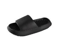 Pantoufles plates confortables et confortables pour couples, femmes, hommes, salle de douche, maison, antidérapantes, respirantes, massage, semelle souple, séchage rapide, 2026, Noir , 38.5 EU