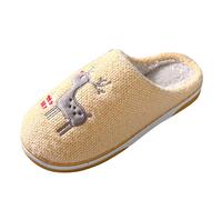 Pantoufles plates en peluche pour couples chaudes à la maison ouvertes sur garder les orteils d'hiver en fourrure pantoufles pour femme pantoufles pelucheuses pour femme taille 8, jaune, 37 EU