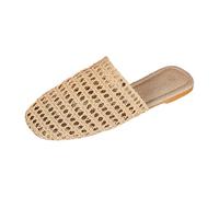 Pantoufles plates respirantes à semelle en corde naturelle, idéales pour un usage quotidien à la maison, en intérieur comme en extérieur, avec un confort léger et une conception antidérapante pour