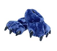 Pantoufles pour adulte en forme de patte d'animal - Léopard - Tigre - Monstre - Griffe de tigre - Pour fête - Déguisement -, bleu, Taille unique