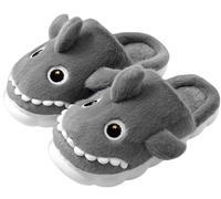 Pantoufles pour animaux femmes Pantoufles dinosaures Chaussons d'hiver doux Home pantoufles coton peluch (Grey, Adulte, Femme, 40, Numérique (intervalle), Système Taille Chaussures EU, 41, Moyen)