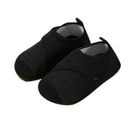 Pantoufles pour enfant fille garçon chaussures pieds nus pantoufles antidérapantes chaussures de maternelle souples pour enfant garçon Chaussures d'apprentissage antidérapantes respirantes, a noir, 30