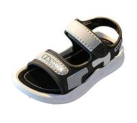 Pantoufles pour enfants à semelle souple en été confortables pour garçons sandales vieilles semelles garçons sandales, gris, 11 UK Child XX-Narrow