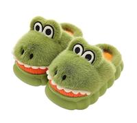 Pantoufles pour enfants filles 33 Pantoufles confortables pour filles pour un usage domestique.Adorable design dinosaure.Pantoufles pour enfants de 4 à 13 ans.Parfait pour l'hiver Mocassin Bleu, vert