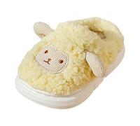 Pantoufles pour enfants garçons et filles - Doublées - Chaussons d'hiver en feutre - Chauds - Peluche - En peluche - Mousse à mémoire de forme - Pour les jours froids, jaune, 33.5 EU