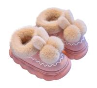 Pantoufles pour enfants garçons et filles - Doublées - Chaussons d'hiver en feutre moelleux et chaud - En coton - Pour les jours froids, Rose, 33.5 EU