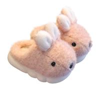 Pantoufles pour enfants garçons et filles - Doublées - En feutre - Chaudes - En peluche - En mousse à mémoire de forme - Pour les jours froids, Rose, 33.5 EU