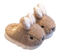 Pantoufles pour enfants garçons et filles - Doublées - En feutre - Chaudes - En peluche - En mousse à mémoire de forme - Pour les jours froids, marron, 33.5 EU