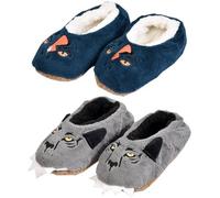 Pantoufles pour Enfants - OZABI - CASA AND CO - Pack de 2 Paires fourrées BOYS 1384 ABS - Gris - Mixte 27/30