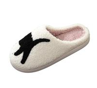 Pantoufles pour femme, animaux domestiques, chats, chiots, broderie chaude, pantoufles, semelle en caoutchouc antidérapante, amortissement confortable, moelleux, doux, doublure en peluche, pantoufles