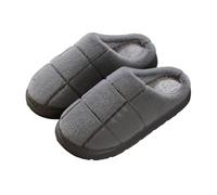 Pantoufles pour femme - Chaudes et moelleuses - Semelle épaisse - Chaussons chauffants pour les couples - Doux et confortables - Pour l'intérieur et l'extérieur - Doublés - Hiver, 02 gris., 51 EU