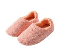 Pantoufles pour femme - Chaussons d'hiver moelleux et confortables - Chaudes - En peluche - Pantoufles thermiques décontractées - Semelle souple, Rouge, 36 2/3 EU