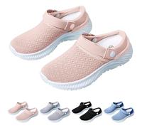 Pantoufles pour femme, chaussures de jardin, sabots d'été, chaussures de bain, chaussures de plage, mules respirantes en maille, pantoufles à enfiler, pour la marche, les loisirs, les loisirs, Rose