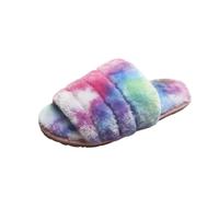 Pantoufles pour femme Coloré Mode Semelle épaisse Furry Stretch Cosy Chaud Peluche Maison Bout ouvert Pantoufles, multicolore, 40/41 EU