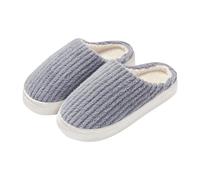 Pantoufles pour femme - Confortables - En peluche chaude - En peau d'agneau - Fourrure synthétique moelleuse - Légères - Pieds larges - Antidérapants - Pour l'intérieur, gris, 41 EU
