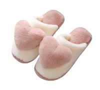 Pantoufles pour femme - Design cœur mignon - Pantoufles avec semelle