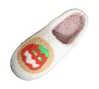 Pantoufles pour femme - En peluche douce - Antidérapantes et légères - En feutre d'alpaga artificiel - En daim - Pour l'intérieur et l'extérieur, Blanc., 37 EU