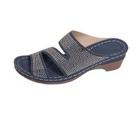Pantoufles pour femme - Escarpins à talon bloc - Sandales à talons - Sandales portables - Sandales à talon moyen - Sandales décontractées - Sandales compensées ouvertes - Bout ouvert - Sandales