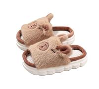 Pantoufles pour femme et homme et fille - Doux - Bout ouvert - Confortables et respirants - Lin - Chaussures d'intérieur décontractées pour tout-petits et enfants - Chaussons amusants - 36, marron