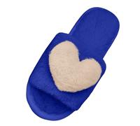 Pantoufles pour femme - Intérieur tendance - En peluche - Bout ouvert - Moelleux - Avec amour - Balle en peluche - Mocassins plats - Pour l'automne et l'intérieur, 03 beige., 39 EU