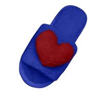 Pantoufles pour femme - Intérieur tendance - En peluche - Bout ouvert - Moelleux - Avec amour - Balle en peluche - Mocassins plats - Pour l'automne et l'intérieur, 03 vin., 39 EU