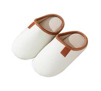 Pantoufles pour femme - Pantoufles doublées - Semelle souple - Chaussons confortables et chauds - En feutre - Pour l'hiver, Blanc., 38 EU