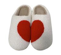 Pantoufles pour femme - Pour la Saint-Valentin - Coeur moelleux - Chaudes - Pour intérieur - Couples - Confortables et romantiques, 01, beige., 38 EU