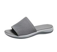 Pantoufles pour femme - Sandales à enfiler pour femme - Sandales de plage pour femme - Sandales d'été pour femme - Chaussures décontractées pour l'extérieur - Chaussures de plage, gris, 40.5 EU