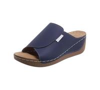 Pantoufles pour femme - Sandales orthopédiques confortables - Sandales compensées simples et solides avec semelle intérieure - Sandales d'extérieur confortables - Chaussures d'été, bleu, 43 EU