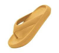 Pantoufles pour femme - Tongs nuages - Sandales de bain antidérapantes - Sandales à enfiler avec semelles souples - Confortables - Antidérapantes - Chaussures d'eau respirantes, jaune, 36 EU
