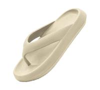 Pantoufles pour femme - Tongs nuages - Sandales de bain antidérapantes - Sandales à enfiler avec semelles souples - Confortables - Antidérapantes - Chaussures d'eau respirantes, beige, 42 EU