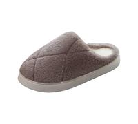 Pantoufles pour femmes design bande croisée mignonnes pantoufles chaudes pour la maison semelle épaisse moelleuse confortable pour une utilisation en intérieur hiver et automne, 01 café., 41 EU