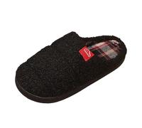 Pantoufles pour femmes et hommes avec le même talon J chaud et épais - Demi-paquet intérieur d'hiver avec Home Cott On Drag Chaud Hiver, Noir , 37 EU