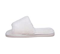 Pantoufles pour Femmes Intérieur Et Extérieur Bout Ouvert Pantoufles en Coton rembourrées et antidérapantes pour Couple, Couleur Unie, Fond épais, Chaud, pour la Maison Taille 7 avec (White, 39)