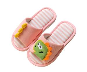 Pantoufles pour filles et garçons d'été avec espace ouvert pour les orteils, pantouflettes faciles à enfiler avec motifs mignons de dessins animés, semelle souple et confortable, pantoufles