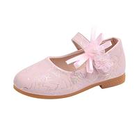 Pantoufles pour filles - Sandales d'été décontractées pour filles - Bas plat - Léger - Ruban en perles - Crochet à fleurs - Sandales décontractées pour filles, rose, 27 EU