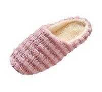 Pantoufles pour homme et femme - En peluche douce - Rétro - En mousse à mémoire de forme - Ouvertes et chaudes - Avec doublure en fourrure - Pour l'intérieur, a, 44 EU
