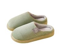 Pantoufles pour homme et femme - Motif dessin animé mignon et confortable - Doux et confortable - Mouton confortable - Pieds larges - Antidérapants - Respirants - Mode, vert, 37 EU