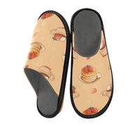 Pantoufles pour homme - Motif muffins - Chaudes et pelucheuses - Semelles antidérapantes pour intérieur/extérieur, Motif de moules à muffins, 45/46 EU