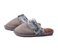 Pantoufles pour homme OZABI MU3682 en velours côtelé marron avec semelle antidérapante et intérieure molletonnée 43